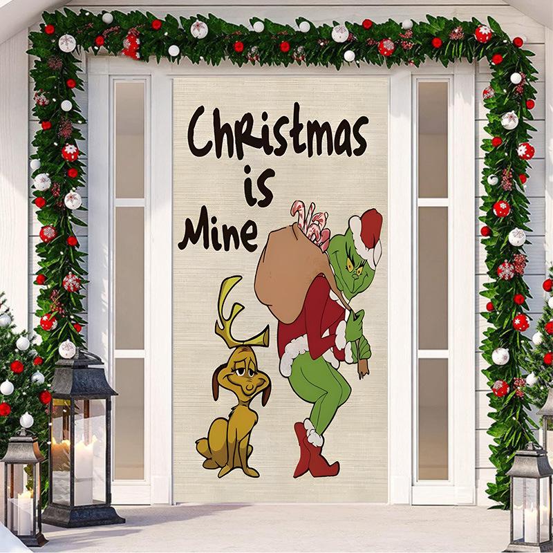 Green Legend Christmas Door Sticker & Hanging Cloth Décor