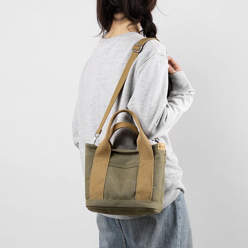 New Japanese Korean Style Canvas Multi Pocket Crossbody Shoulder Bag For Women Casual Small Daily Travel Mom Top Handle Bag