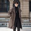 ROMON Men's Double-Breasted Mid-Length Trench Coat