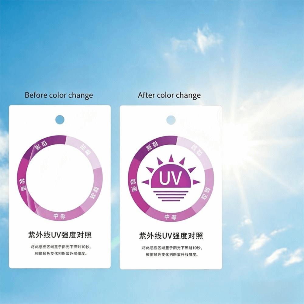 Sun Protection UV Sensor Card Quick Test Lightweight Sun Protection Card Reusable Easy To Carry UV Test Card Outdoor