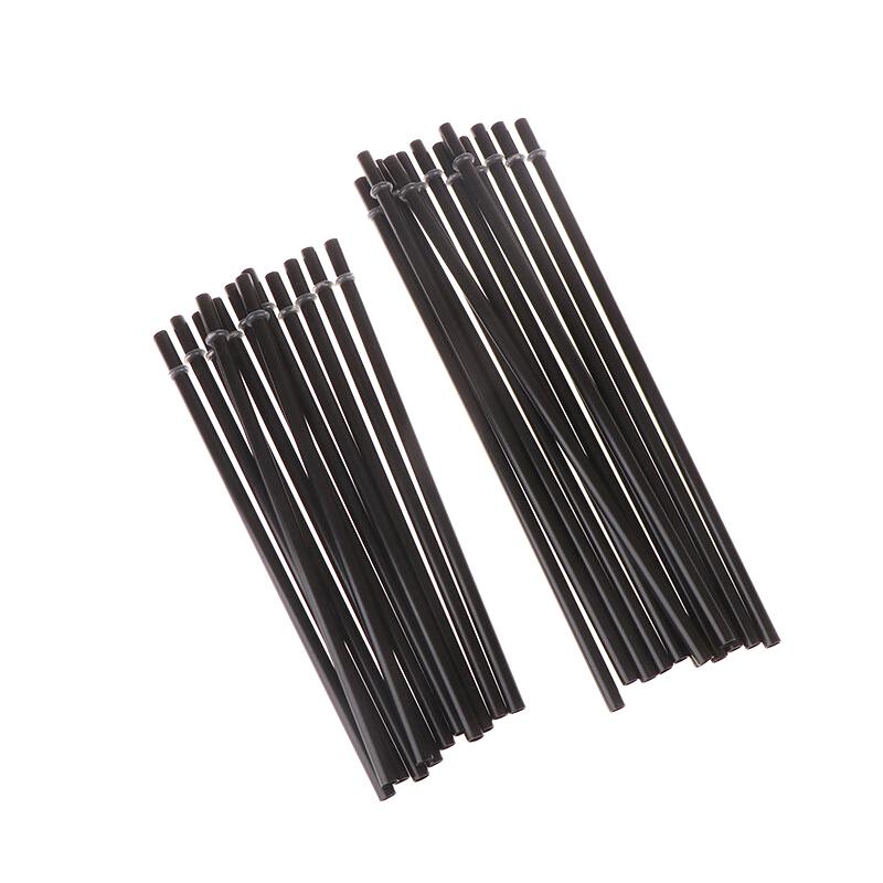 12Pcs 23/27Cm Long Hard Plastic Straws With 1 Straw Brush Reusable Black Straws Tumbler Replacement Straws Cup Accessories