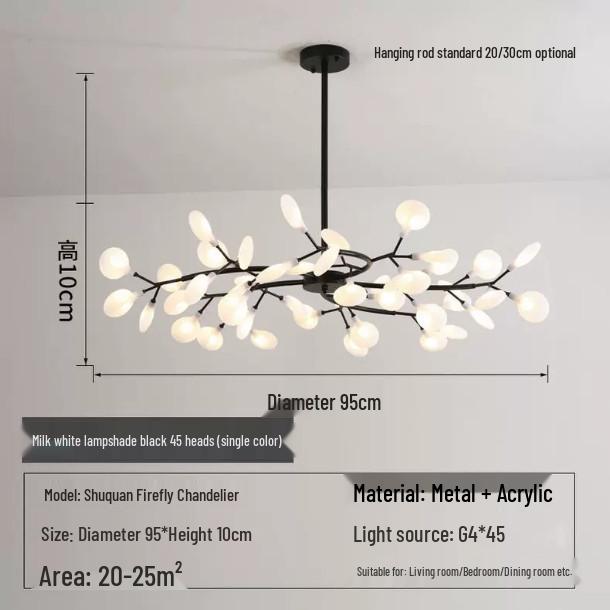 Nordic Firefly Chandelier: Minimalist Creative Lighting for Dining, Bedroom & Living Spaces