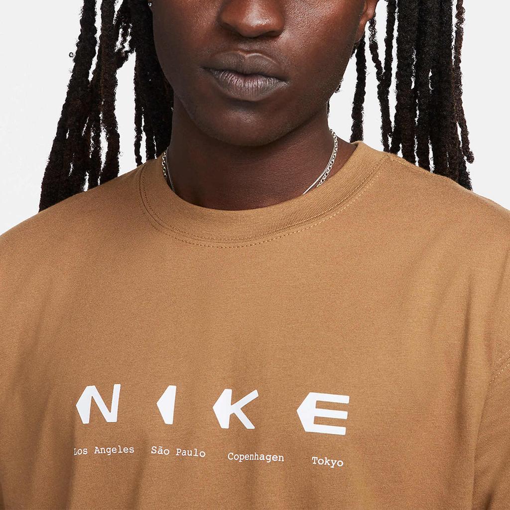 Nike SB Letter Brand Logo Casual Breathable Round Neck Pullover Short Sleeve T-Shirt Men T-Shirts Brown DX9465-270