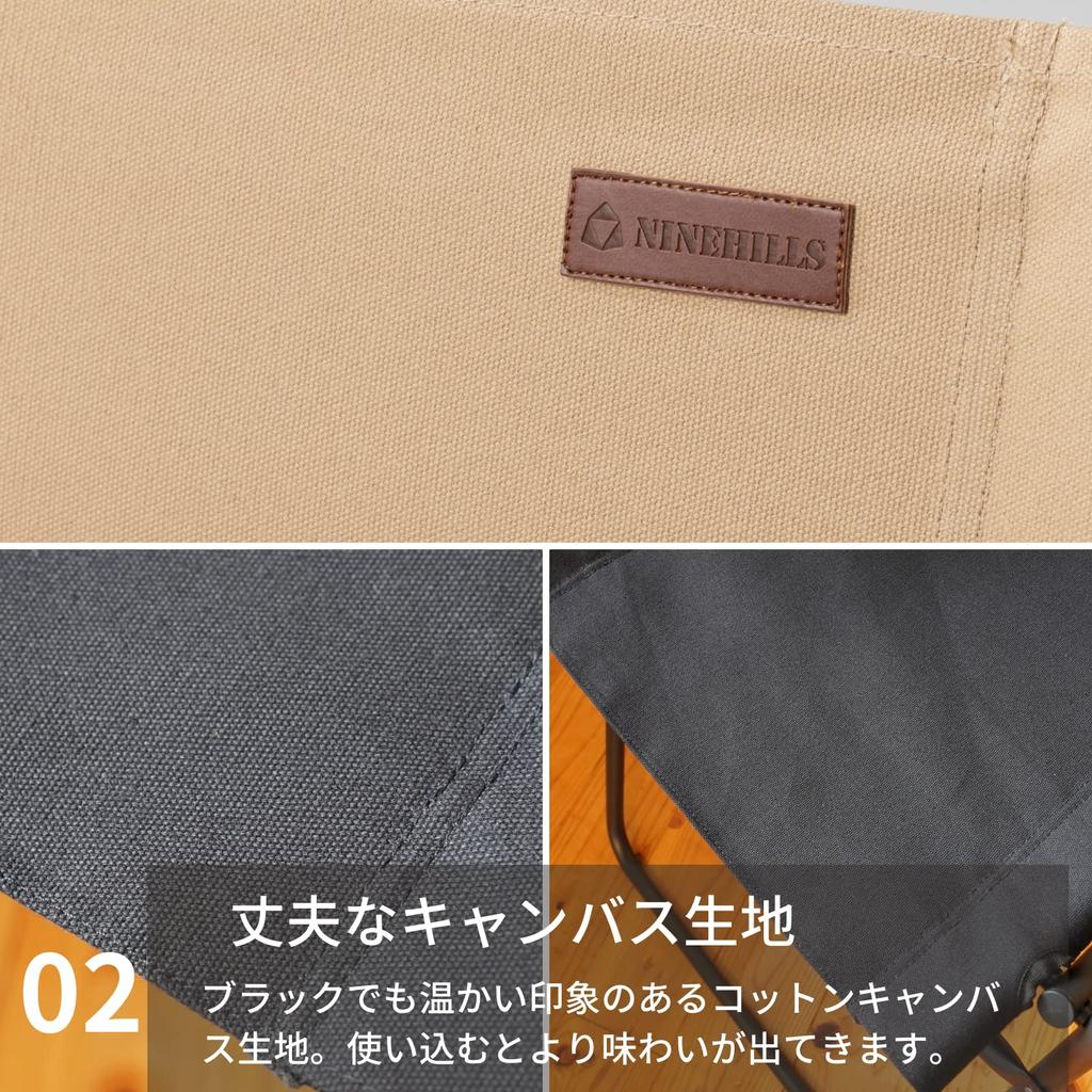 NINEHILLS Rover Chair LOW Low Style Lightweight Aluminum Compact Indoor Outdoor Camping Original British Army Folding Chair Folding (Black)