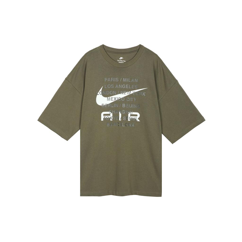 Nike Alphabet Print Crew Neck T-Shirt Men Tops Olive-Green FD1250-222