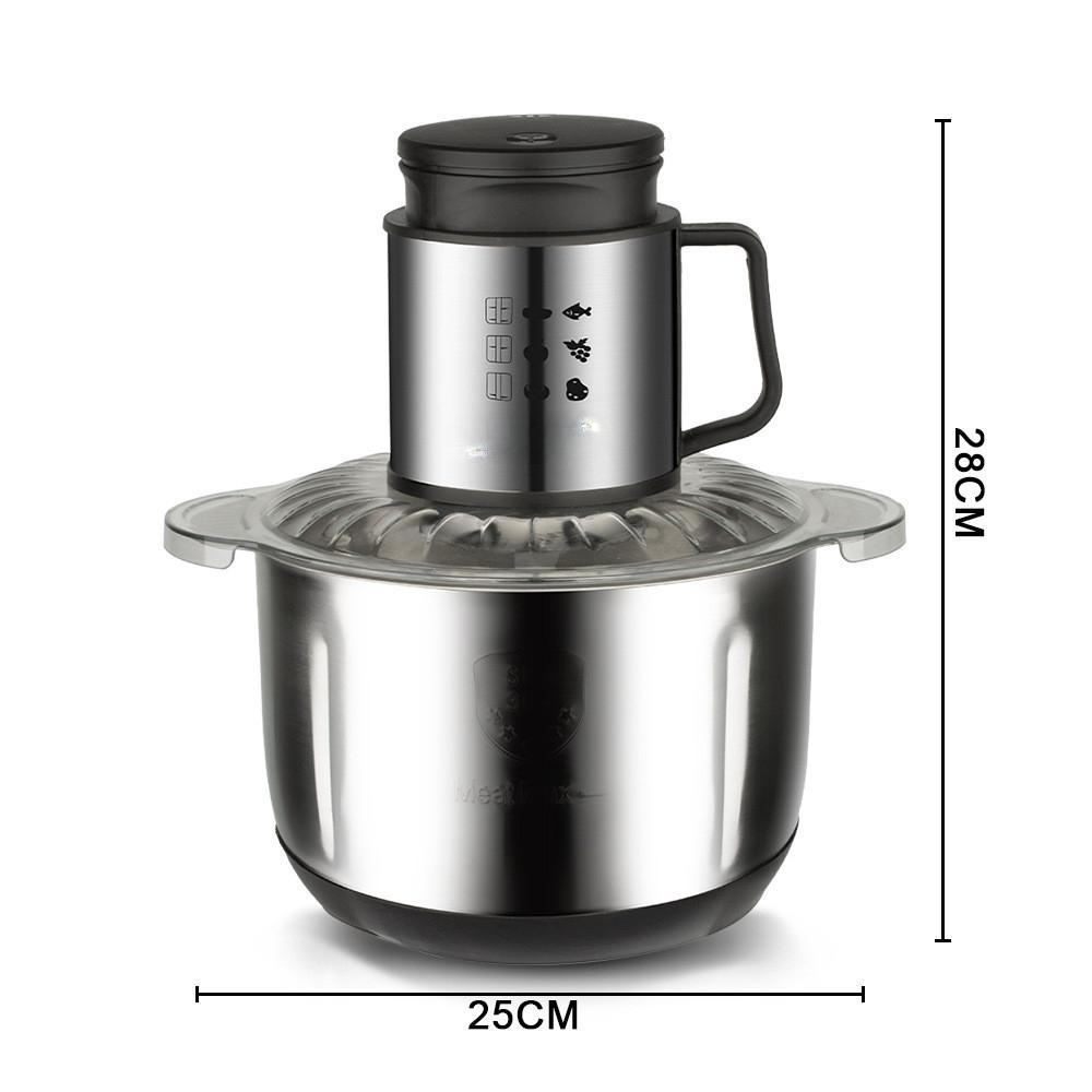 5L Large Capacity Electric Meat Grinder 1000W Stainless Steel Vegetable Crusher Kitchen Multifunctional Food Processor