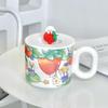 High-Value Cartoon Ceramic Cup With Lid Household Cute Couple Coffee Cup Creative Souvenir