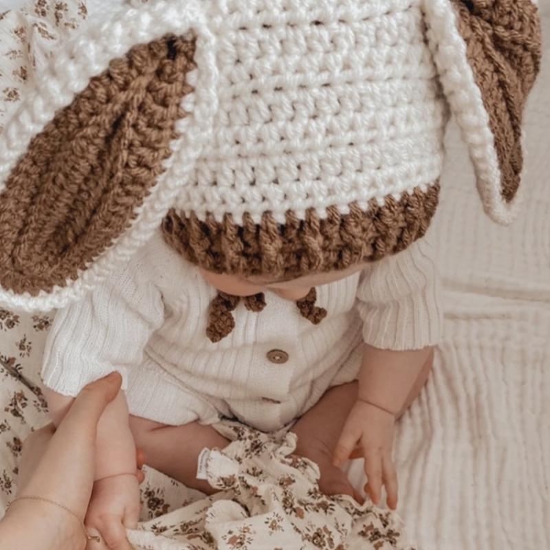 Kleinkind Baby Strickmütze Handgemacht Gehäkelt Cartoon Tier Thema Mützen Mütze Niedliche Ohren Babymütze Neugeborenen Fotografie Requisiten