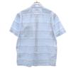 LACOSTE made in Japan Border Pattern Short sleeve shirt 3 Blue Men's Used