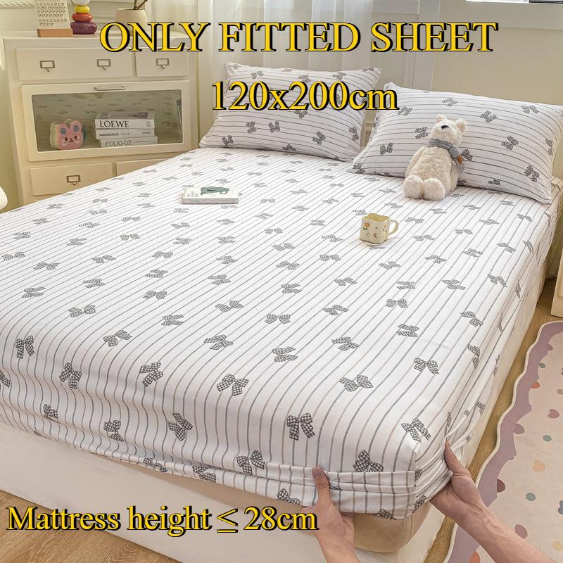 Fitted Sheet Pure Cotton Non-fading Non-balling Single-piece Bed Sheet Non-slip Multi-specification Bedding Bedspread Protector