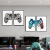 Leinwandgemälde Spiel Spielzimmer Gamepad Abstrakt Poster und Drucke Wandkunst Bilder Gamer Geschenk für Jungen Kinderzimmer Dekor