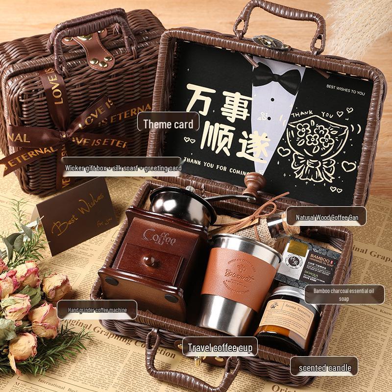 Pánská dárková sada kávovaru: Ideální k narozeninám, kreativní nikové dárky pro svědky nebo pro přítele a manžela.