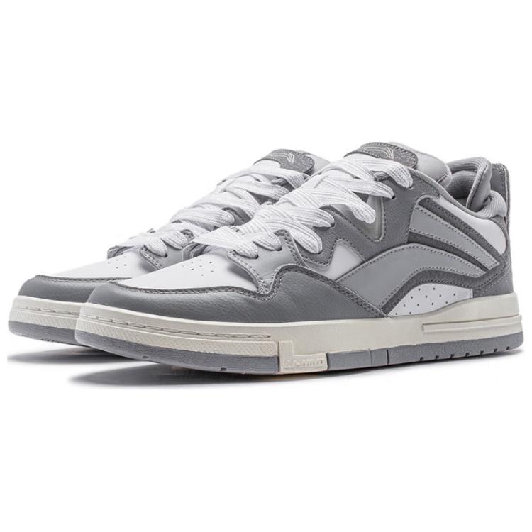 Li Ning We Wo Pro Splicing Upper Fashion Versatile Comfortable Durable Non-Slip Lightweight Skate Shoes Men Sneakers Gray AECU005-2