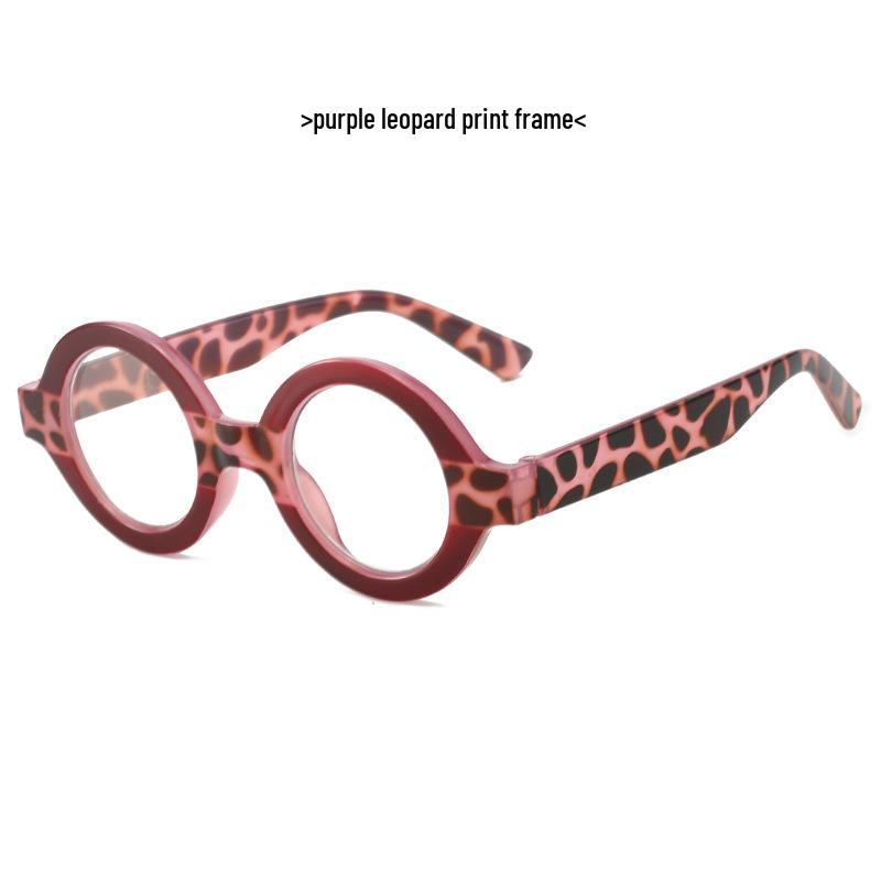 

Retro Round Full Frame Reading Glasses with White Lenses - Artistic Design for Seniors Blue Light Blocking (0, for phone/computer)