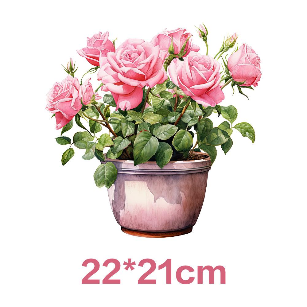 Flower Iron On Transfer Stickers Cute Design Ready To Press Heat Transfer Vinyl Decals Applique for T-Shirt Backpack Clothes