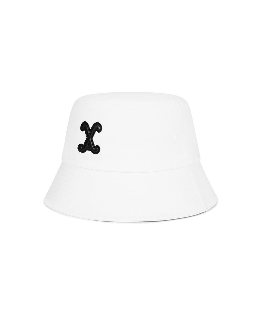 Bajal Va Curved Patch Bucket Hat White