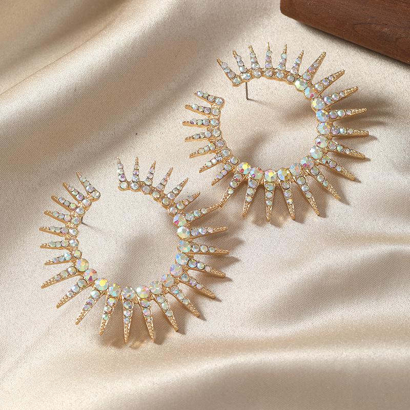Elegant Sunflower Diamond Stud Earrings for Women