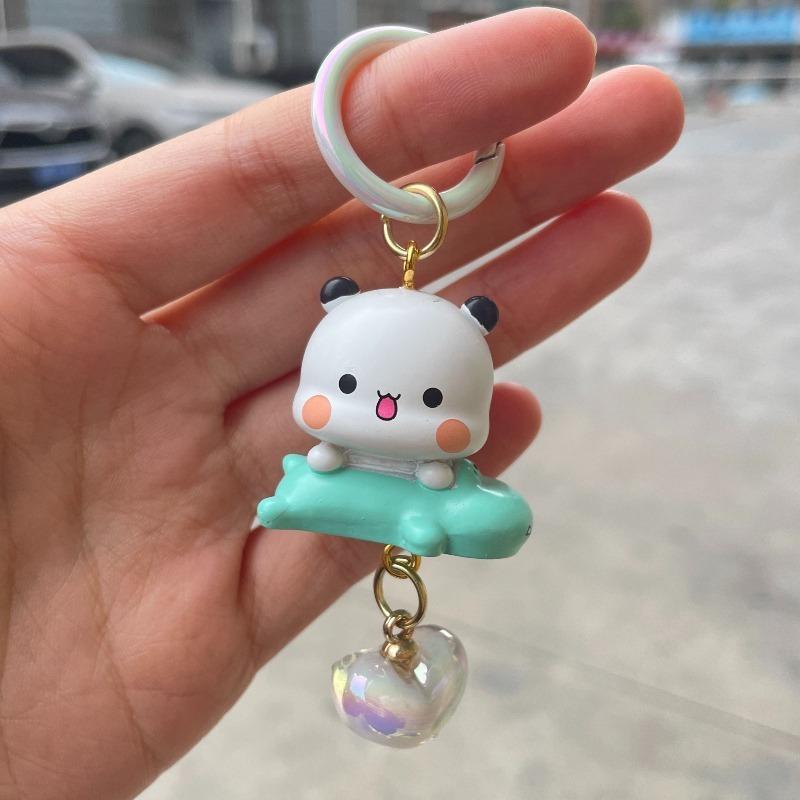 Bubu Dudu Panda Anime Keychain Cartoon Figurine for Couple Gift and Backpack Decoration