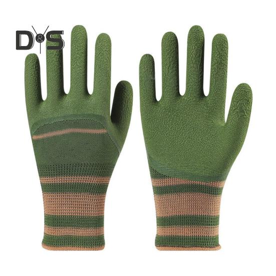 

1 пара садовых перчаток, дышащие, водонепроницаемые, устойчивые к проколам, износостойкие, покрытые латексом садовые перчатки зелёный