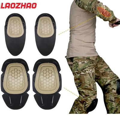 Conjunto de 4 Peças/Conjunto Militar Tático Joelheira Cotoveleira Conjunto Airsoft Joelheira Cotoveleira Protetoras Combate Paintball Skate Esportes Segurança Guarda Equipamento