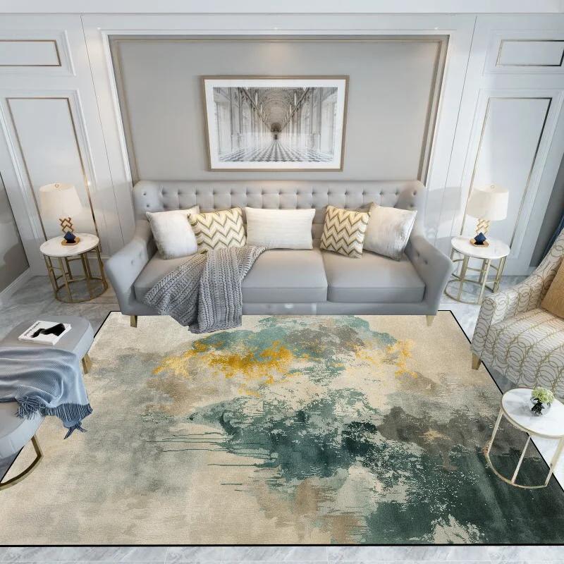 Light Luxury Splashing Ink Living Room Large Area Carpet Bedroom Decor Rugs Non-slip Floor Mat Lounge Rug Hotel Lobby Carpets