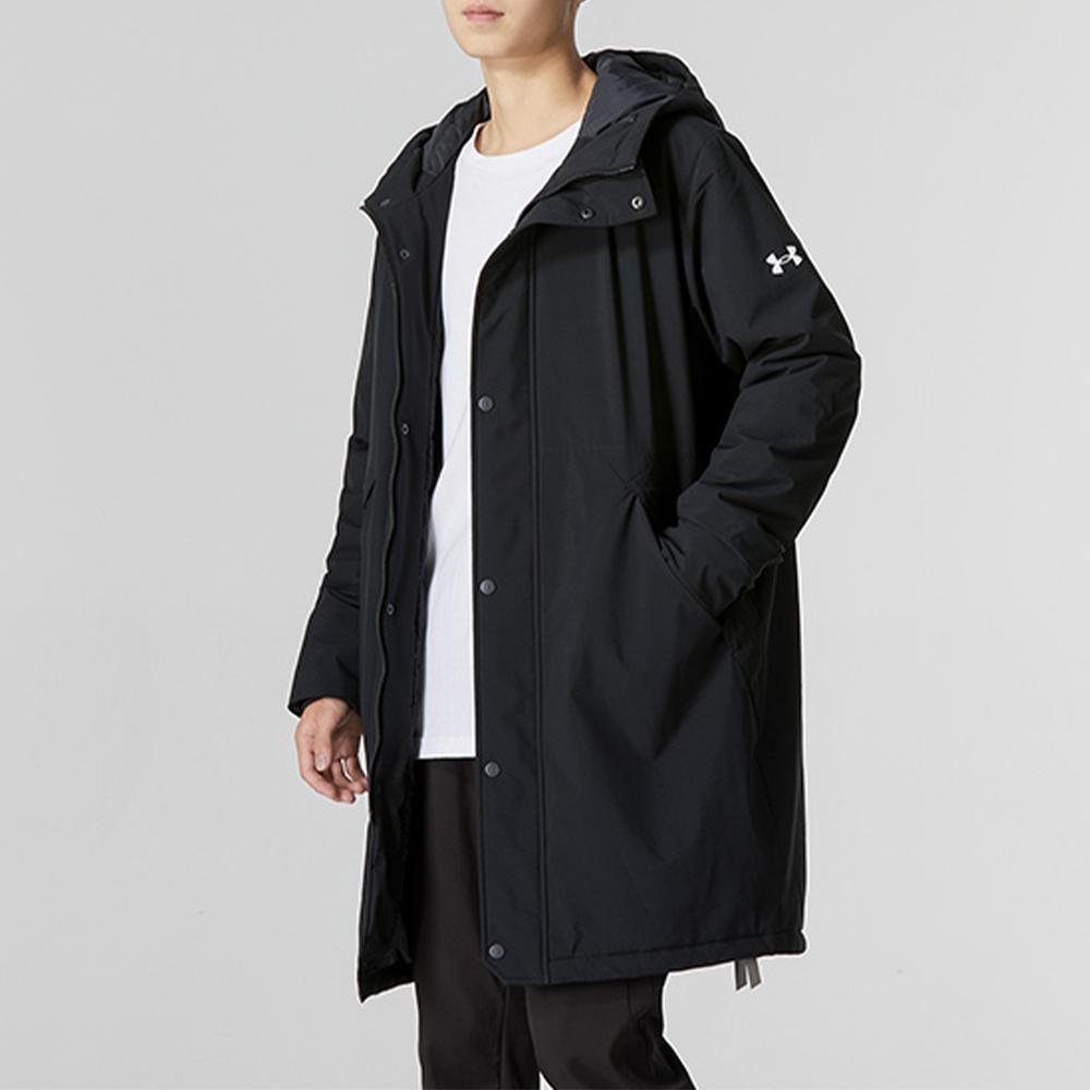 Under Armour Matte Baumwolle Mechanischer Stretch Uni Wasserdicht Winddicht Lange Baumwolljacke Herren Jacke Schwarz 22600903-001