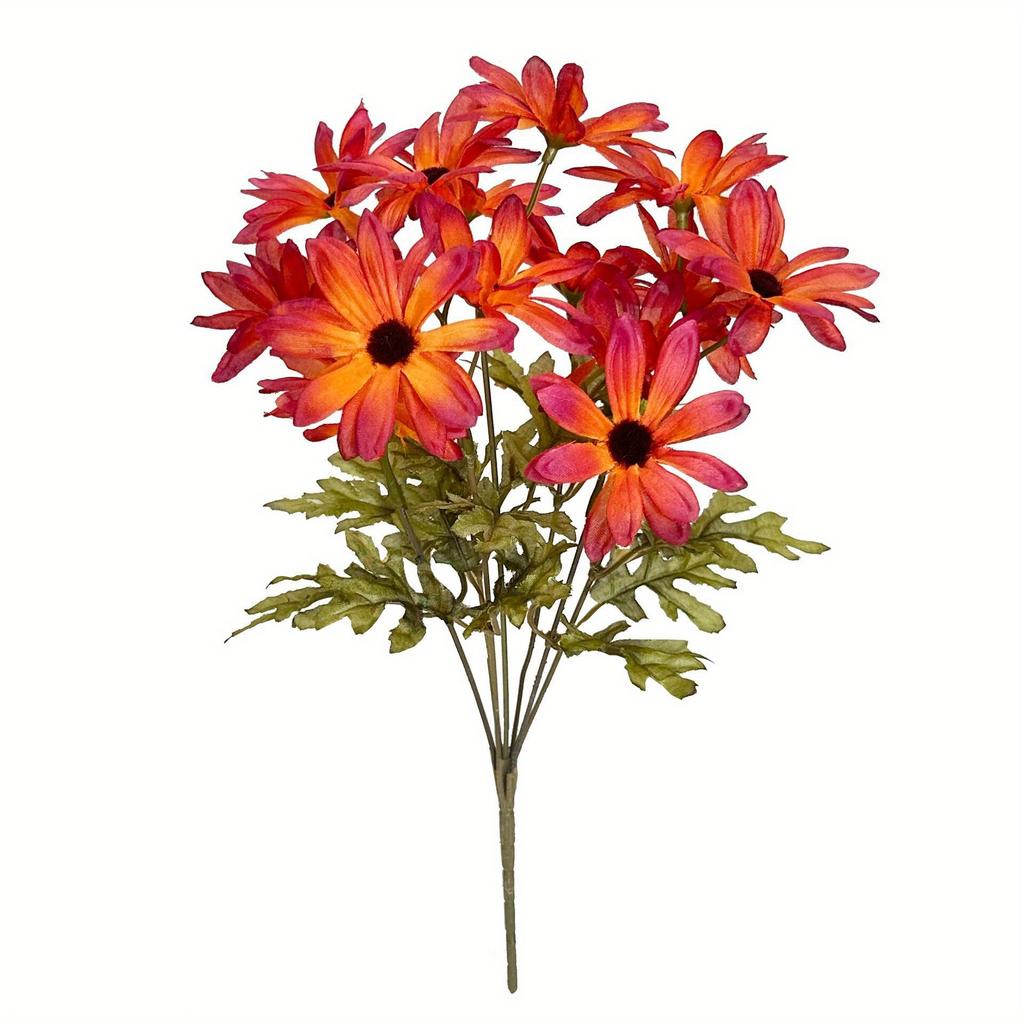 1Pc Simulation Autumn Daisy 14 Heads Chamomile Bouquet, for Outdoor Patio Garden Wedding Reception Background Decoration, Flower Decoration Wall Home