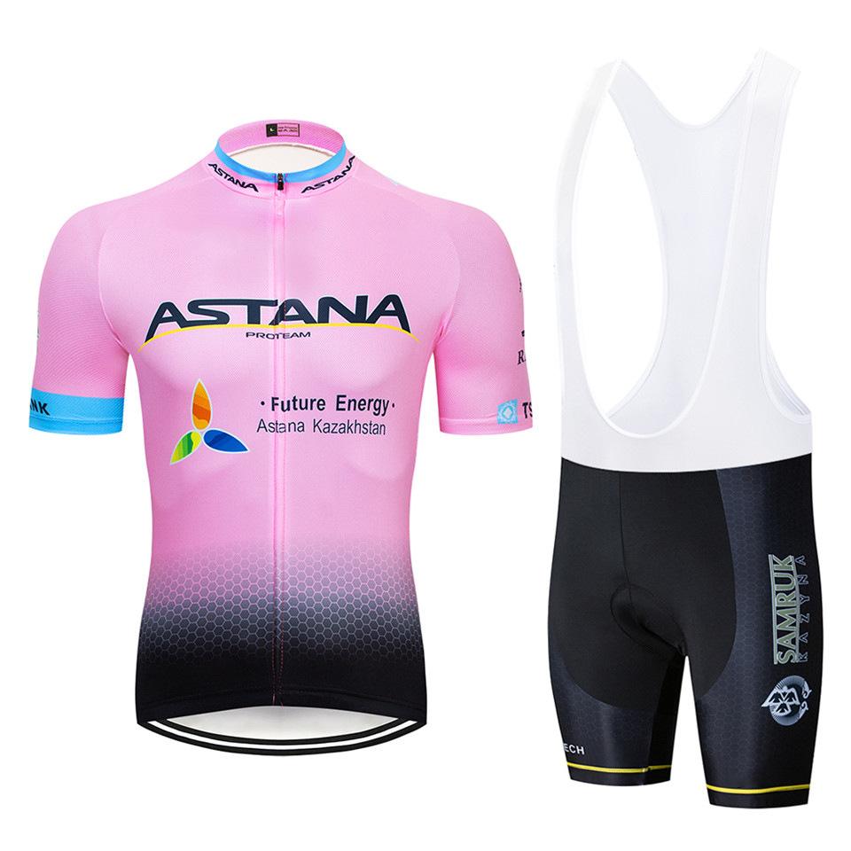 Tuta Estiva da Ciclismo Astana Set Manica Corta Astana Traspirante Sudore Attrezzatura per Tuta da Ciclismo