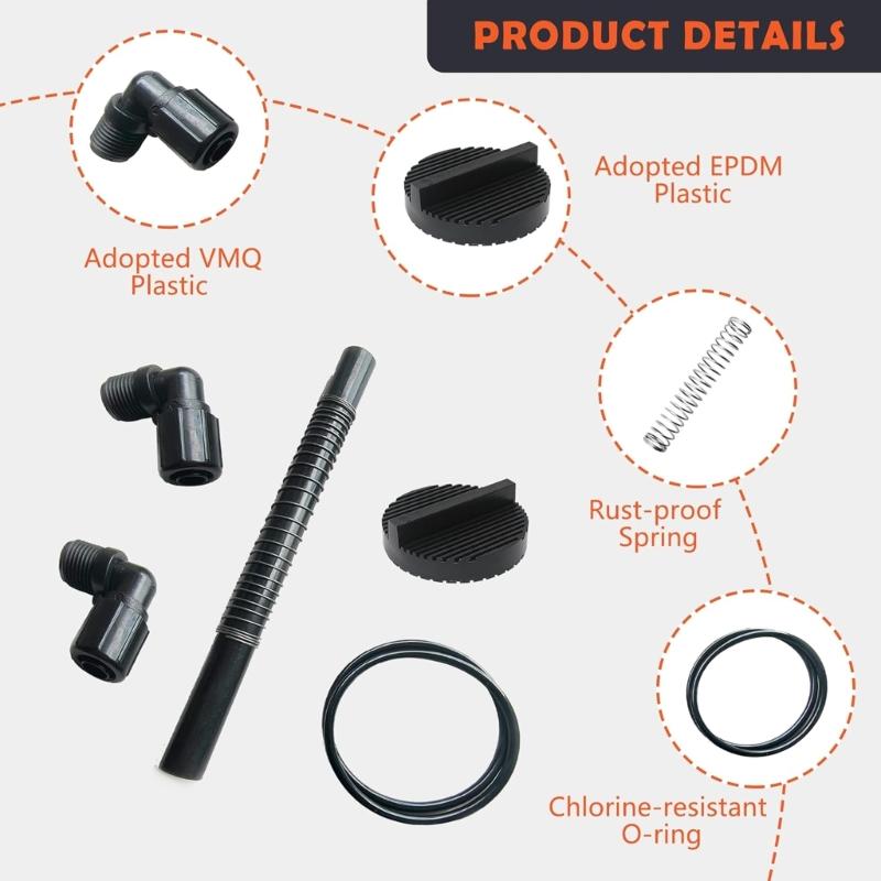 Pool Chlorinator Feeder Replacement Parts For Automatic Chlorinators Brominators PVC Hose O Gasket Kit