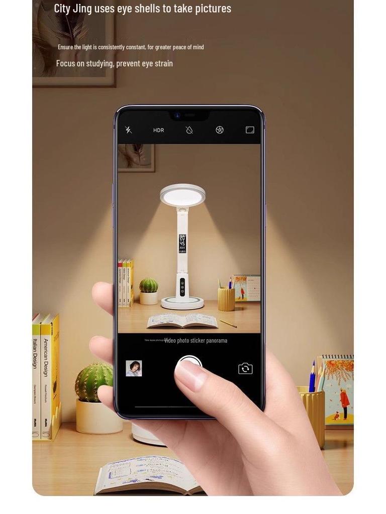 LED Desk Lamp: Eye Protection, Bedside & Study Light for College Dorm; Night Light with Charging & Timer; Compact & Stylish Design