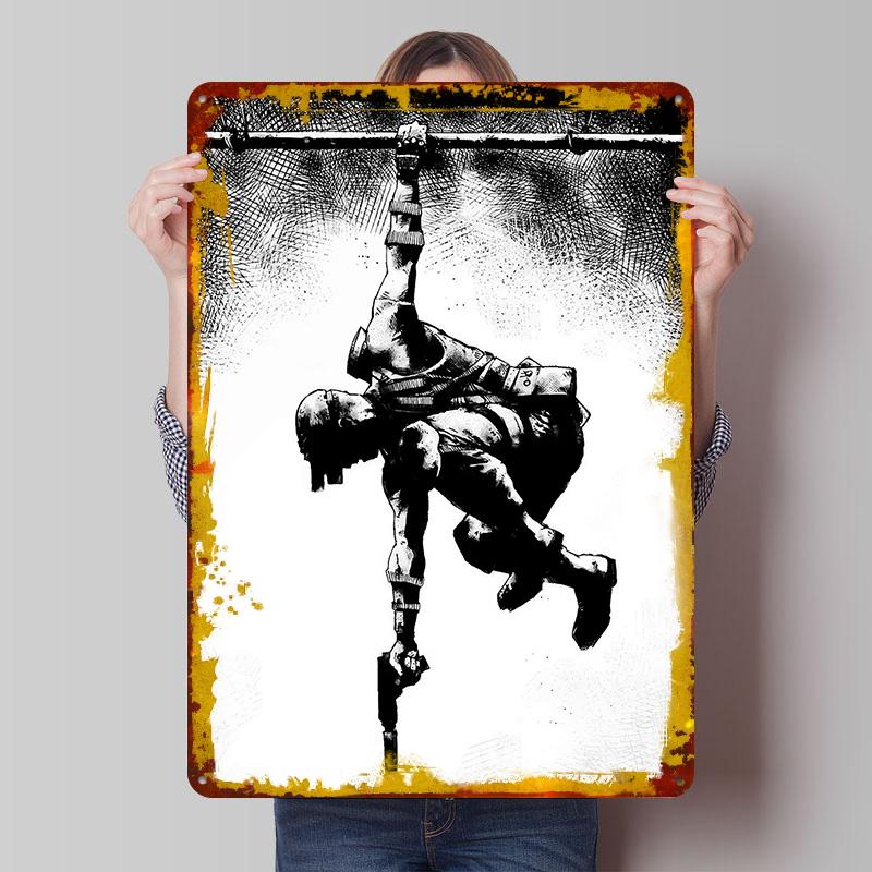 

Splinter Hanging With Gun Metal Poster Customized Wall Art Retro Vintage Tinplate Signs for Home Decor Living Room Wand Deko 7.9x11.8In(20x30cm)