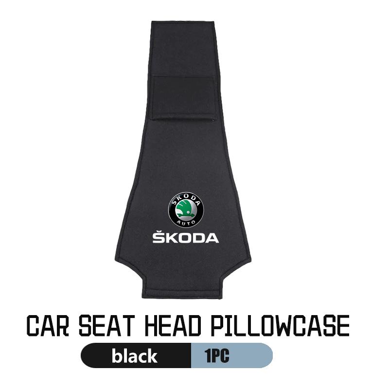 AAAJF1 Car Headrest Cover Universal Interior Accessories Fit For Skoda Kamiq Karoq Octavia 2 3 Rapid Scala Kami Fabia VII VRS