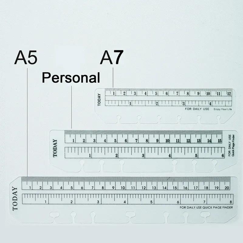 Bookmark Ruler for Rings Notebook 6 Hole A5 Personal Size Elastic Drawing Tool Soft Plastic Partition For Planner And Organizer
