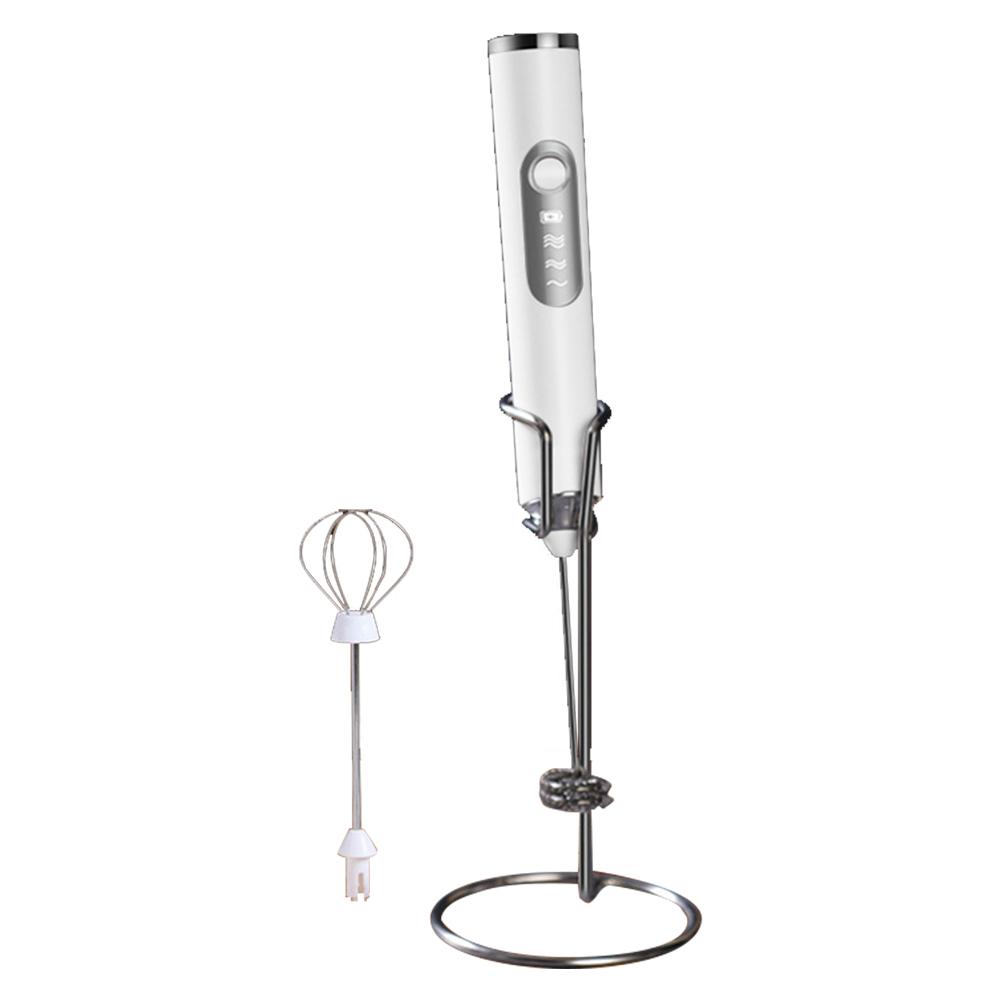 Portable Electric Whisk Mixer Rechargeable Stainless Steel Mini Coffee Maker for Household Kitchen Use