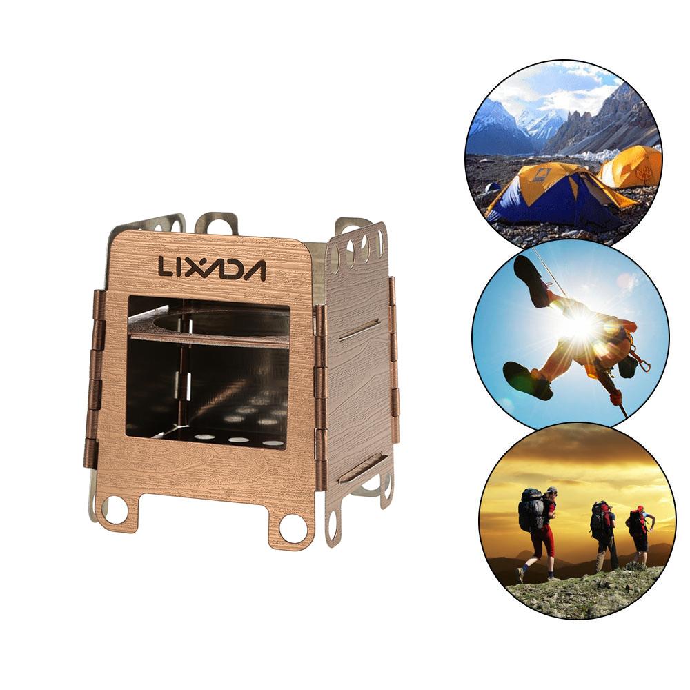 Portable Stainless Steel Lightweight Folding Wood Stove Stove Outdoor Camping Cooking Picnic Backpacking Stove