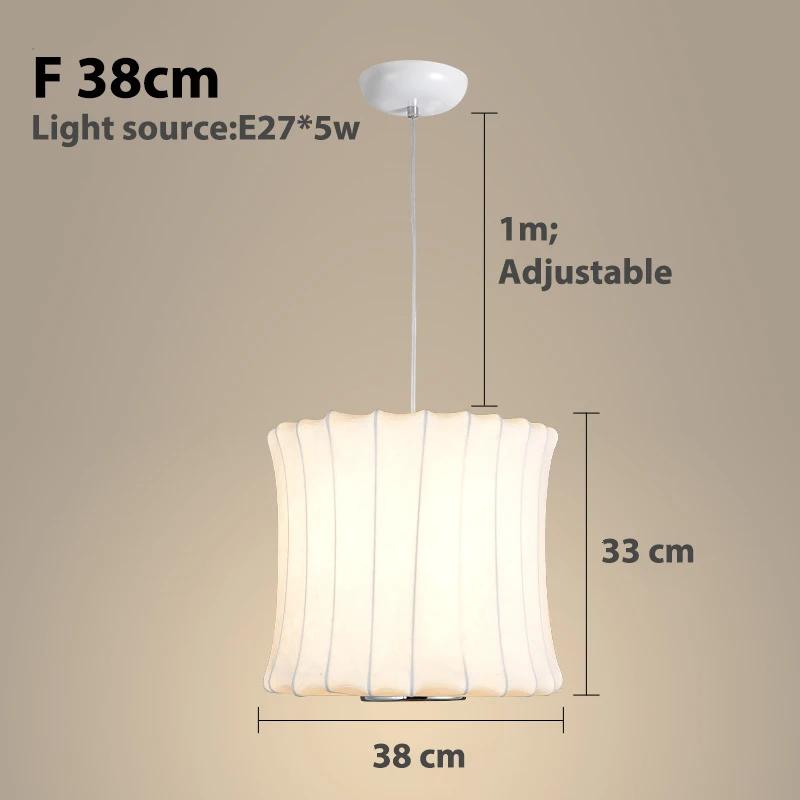 Modern Silk Pendant Lights Nordic Minimalist Designer LED Lamp Dining Table Hanging Chandelier Bedroom Decoration Home Lighting