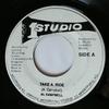 7inch Record ALAN CAMPBELL  Take A. Ride NONE Studio One Jamaica Reggae Ska  Dub Used