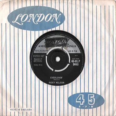 7inch Record RICKY NELSON - Everlovin' 45HLP9440 London Records 1961 UK Rock Used