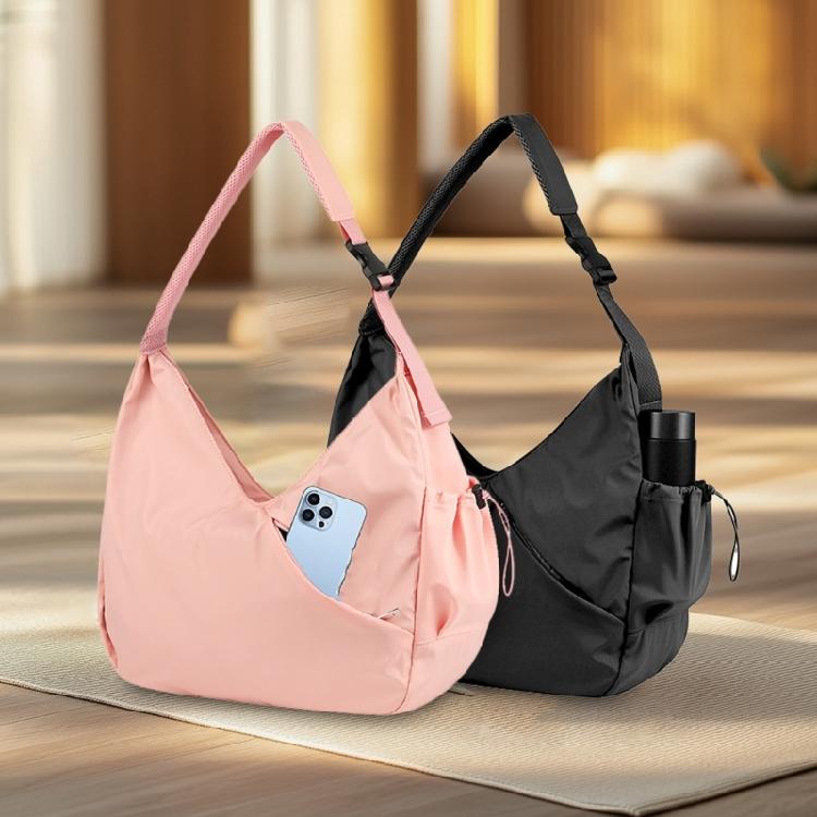 Dry Wet Separation Yoga Shoulder Bag for Women Including Shoe Compartment Ergonomic Strap Polyester Texture Outdoor Use