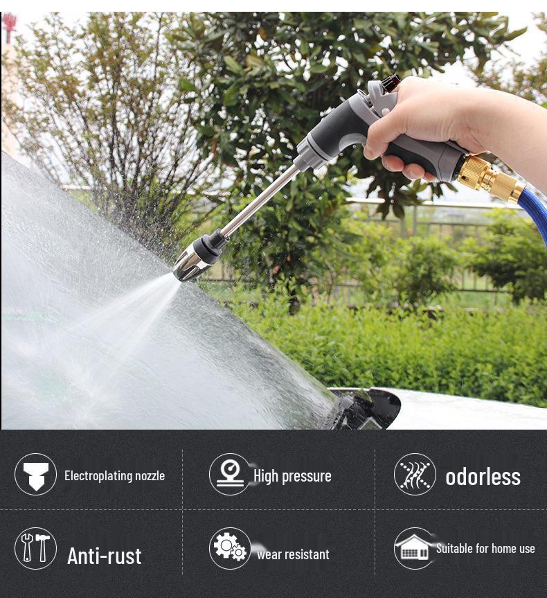Extended Metal Car Wash Water Gun with Rubber-Coated Handle