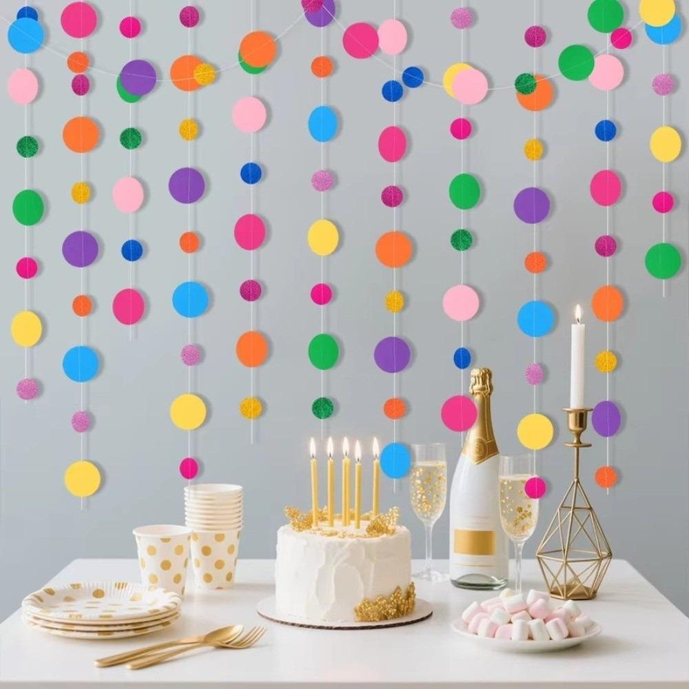 Round Dots Polka Dot Garland Colorful Colorful Dot Garland Wedding Decorations
