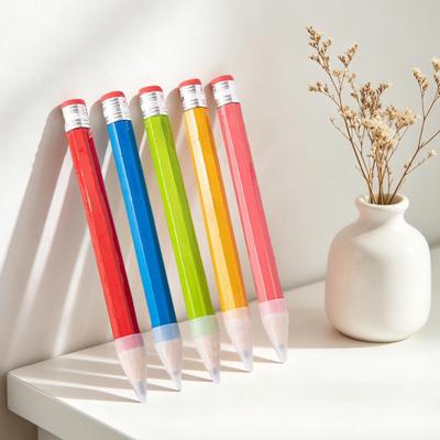 Giant Colored Pencil with Eraser 34cm Wooden Novelty Prop for Decor Photo Shoot Advertising Gift Creative Desk Ornament Unique Present for Artists