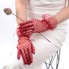Damen Sexy Spitze Handschuhe Transparentes Punkt Netz Kurze Tüll Fäustlinge Club Abschlussball Party Tanzen Fischernetz Weißes Kleid Atmungsaktiver Handschuh