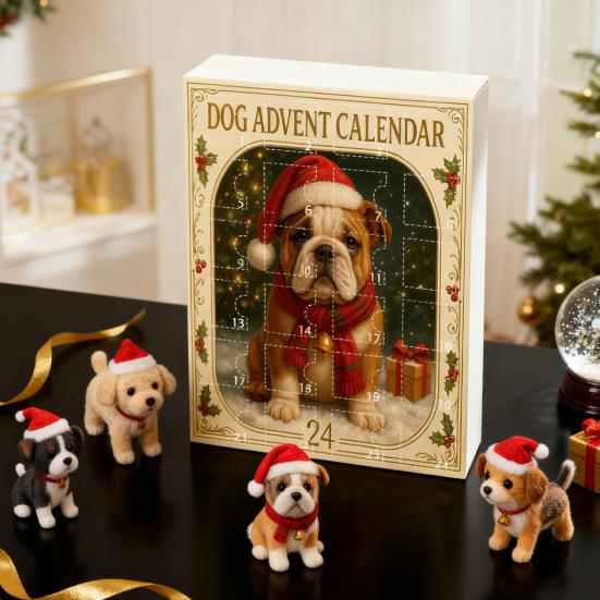 Dog Advent Calendar 2025 24 Days Christmas Countdown Calendar with Acrylic Animal Pendant 24