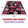Retro Rose Print Blanket Warm Soft Fluffy Kids and Adults Sofa Bed Throw Blanket for Home Travel Camping Large Size Machine Wash