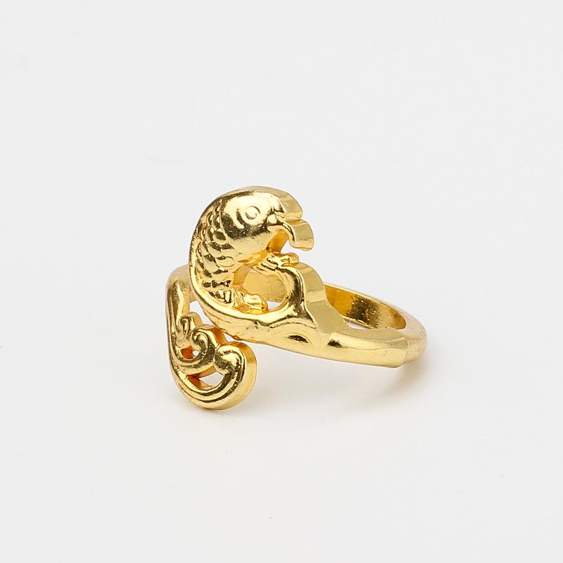 Vintage Peacock Open Ring: Ethnic-Style Adjustable Animal Jewelry for Couples