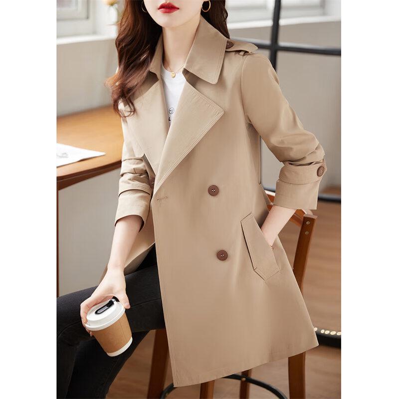 Женский двубортный тренч S