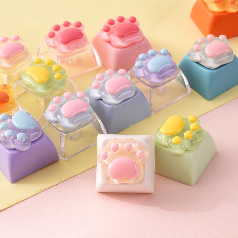 Transparent 3D Cat Paw DIY Keycap for Universal Mechanical Keyboards