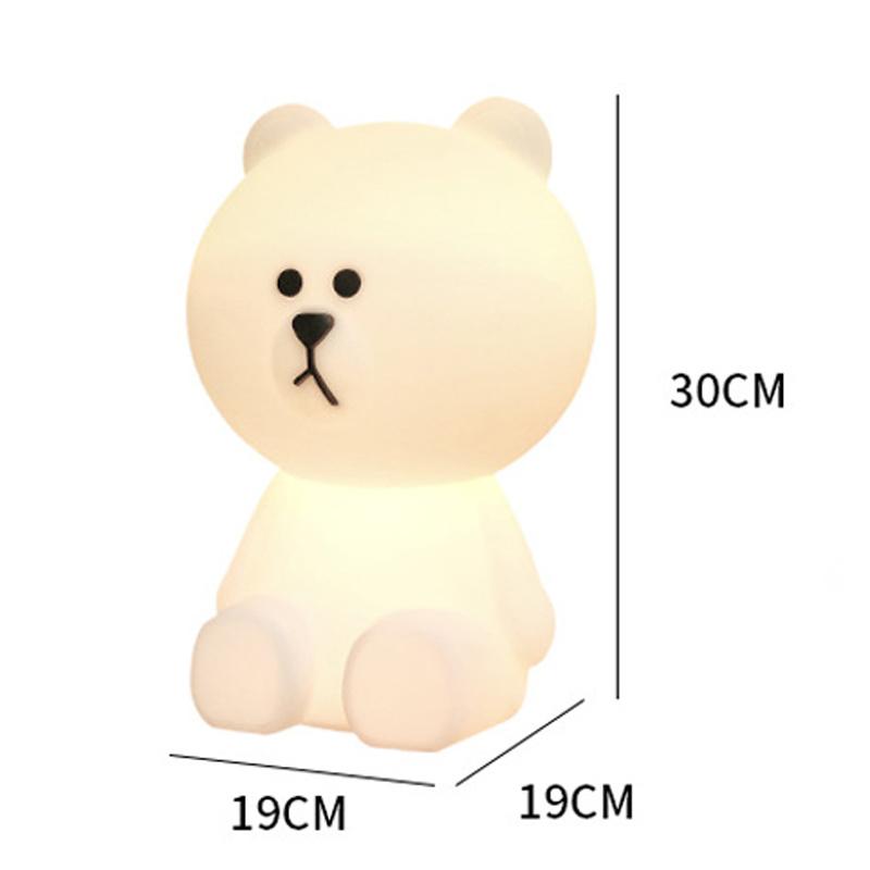 

Перезаряжаемый 3/7 цветов 30 см ночник в виде медведя для детской комнаты декоративная лампа для сна прикроватная лампа для детской спальни декоративная лампа Remote 7 color