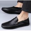 Sommer Herrenschuhe Business Casual Schuhe, Atmungsaktive Lederschuhe Leichte Herren Sojabohnenschuhe, Übergröße Schuhe Mode Weiße Schuhe